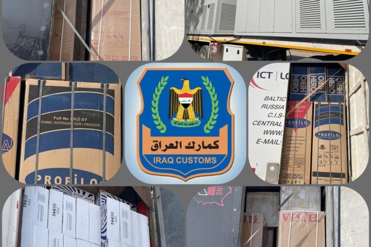 لمخالفتها الشروط و الضوابط الاستيرادية ضبط ( ٨ ) شاحنات عند مدخل محافظة بغداد